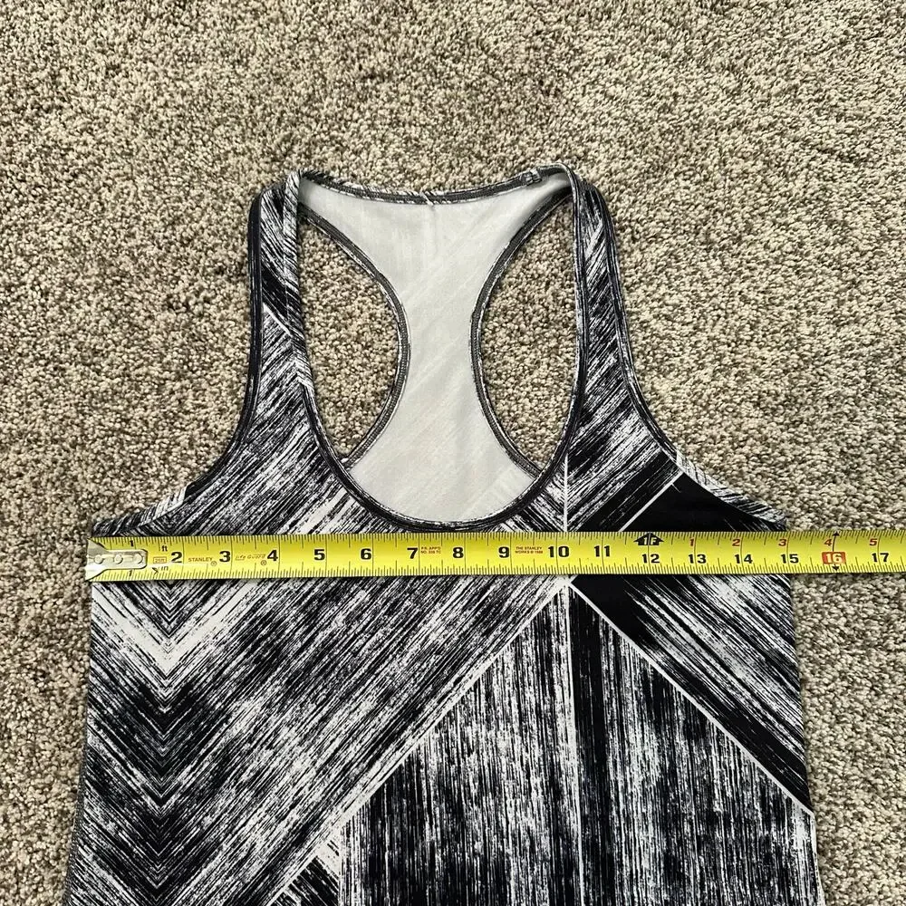 Lululemon black & white stripe pattern Cool racerback tank top